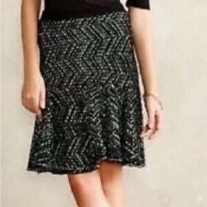 Anthropologie Moth Black and Green skirt.  size S